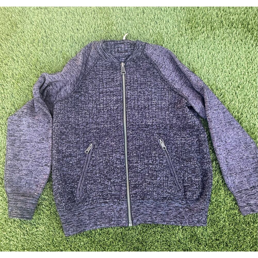 Free People Naomi Sweater Full-Zip Knit Jacket Crew Neck Purple Sz Small